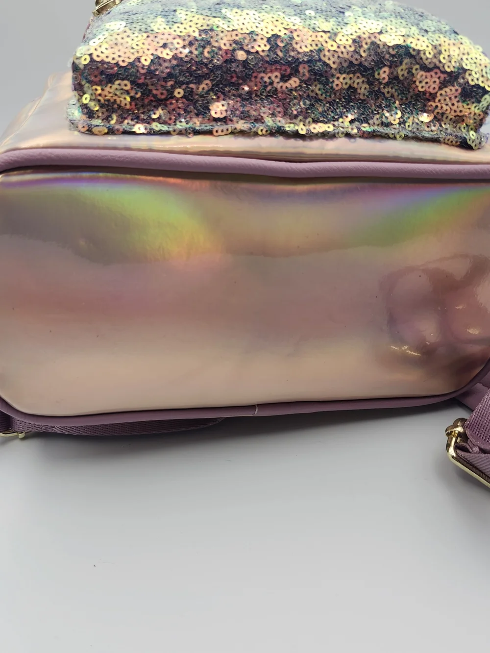Walt Disney 50 Anniversary Earidescent Sequin Mickey Ear Backpack Loungefly Pink
